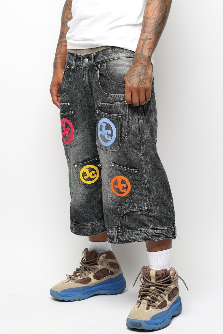 JADED DEMIN POCKET JORTS