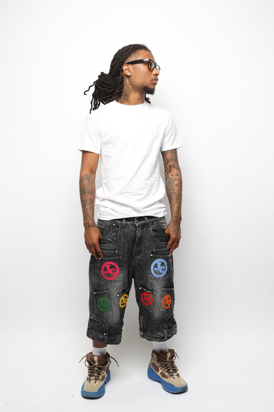 JADED DEMIN POCKET JORTS