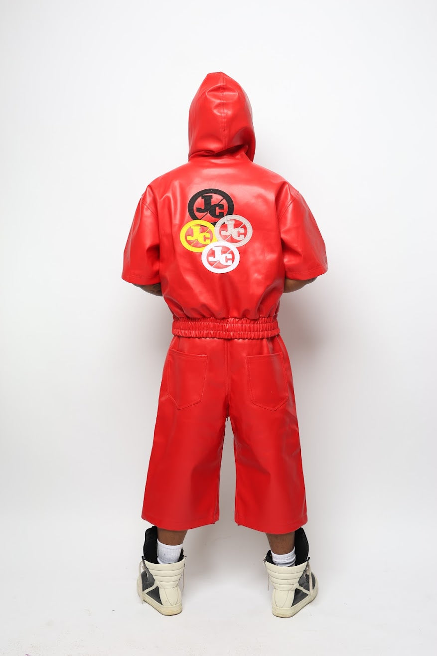 JADED RED FAUX LEATHER SET