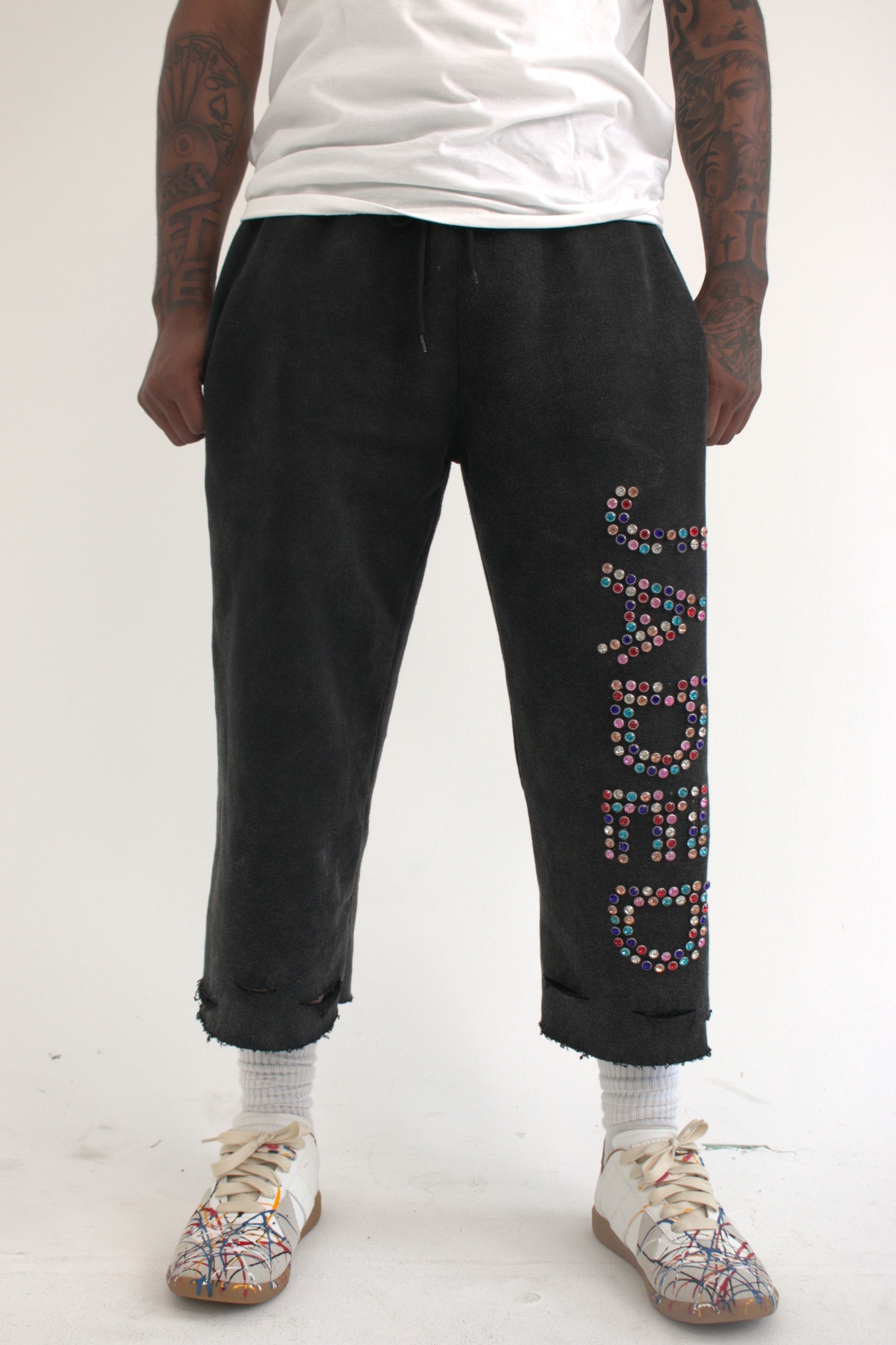 JADED STONED BLACK SHORTS