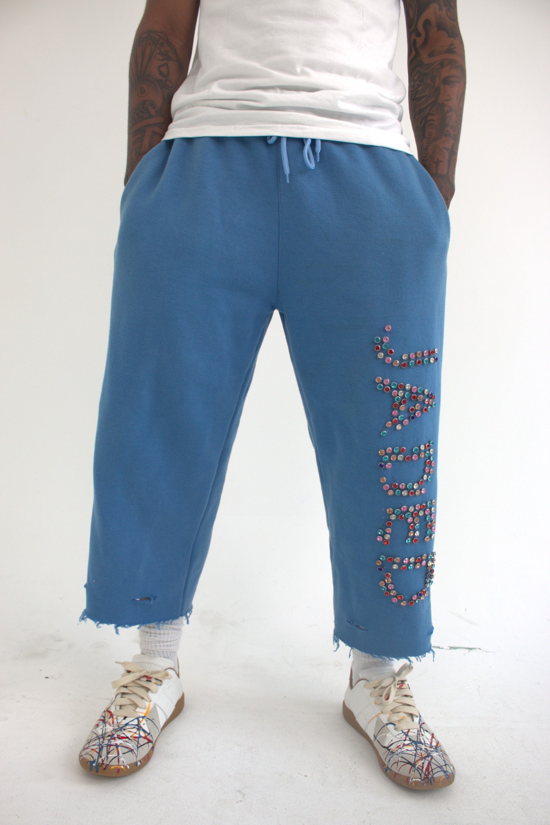 JADED BLUE STONED SHORTS