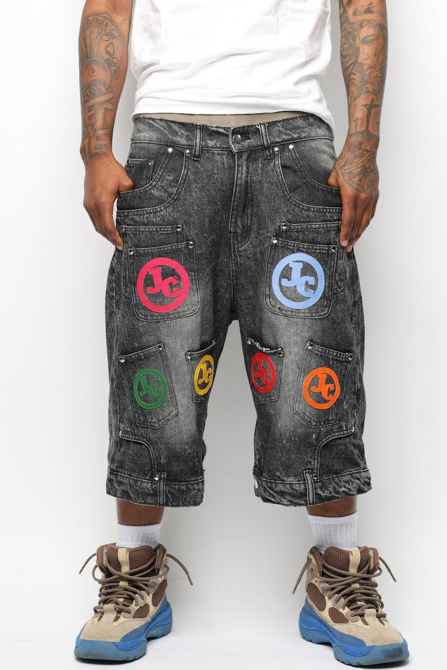 JADED DEMIN POCKET JORTS