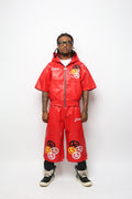 JADED RED FAUX LEATHER SET